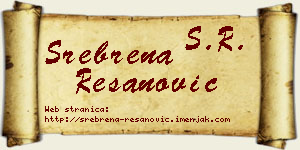 Srebrena Resanović vizit kartica